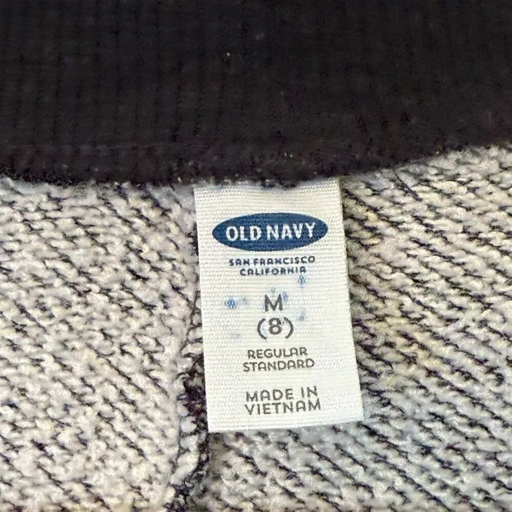 Old Navy Girls French Terry Open Front Dark Gray Cardigan Sweater Medium Size 8